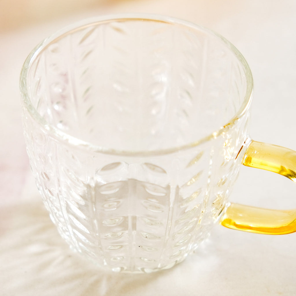 Embossed Leaf Tea Cup Set Of 6 110ml