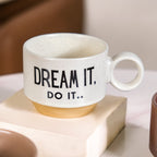 Inspirational Quotes Stackable Tea Cup Set Of 4 215ml