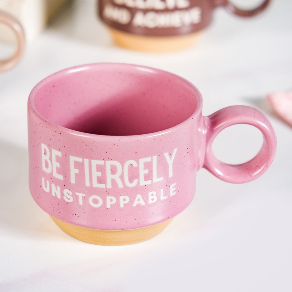 Inspirational Quotes Stackable Tea Cup Set Of 4 215ml