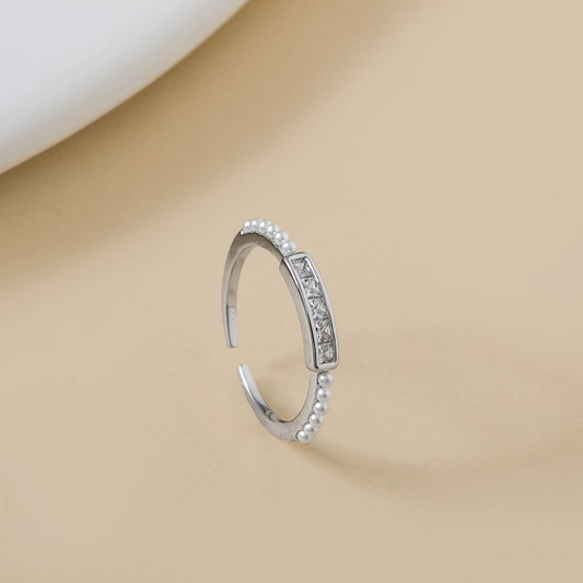 Ethereal Charm Adjustable Silver Ring