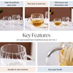 Glass Pumpkin Mug Set Of 2 400ml