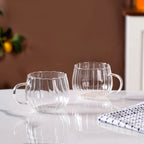 Glass Pumpkin Mug Set Of 2 400ml