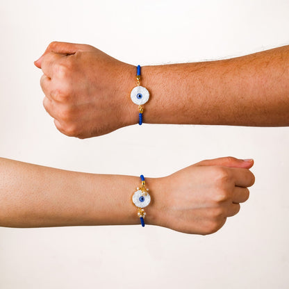 Evil Eye Adjustable Rakhi Bracelet Set