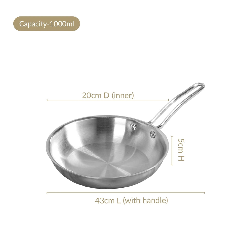 Handy Tri Ply Stainless Steel Fry Pan 1000ml