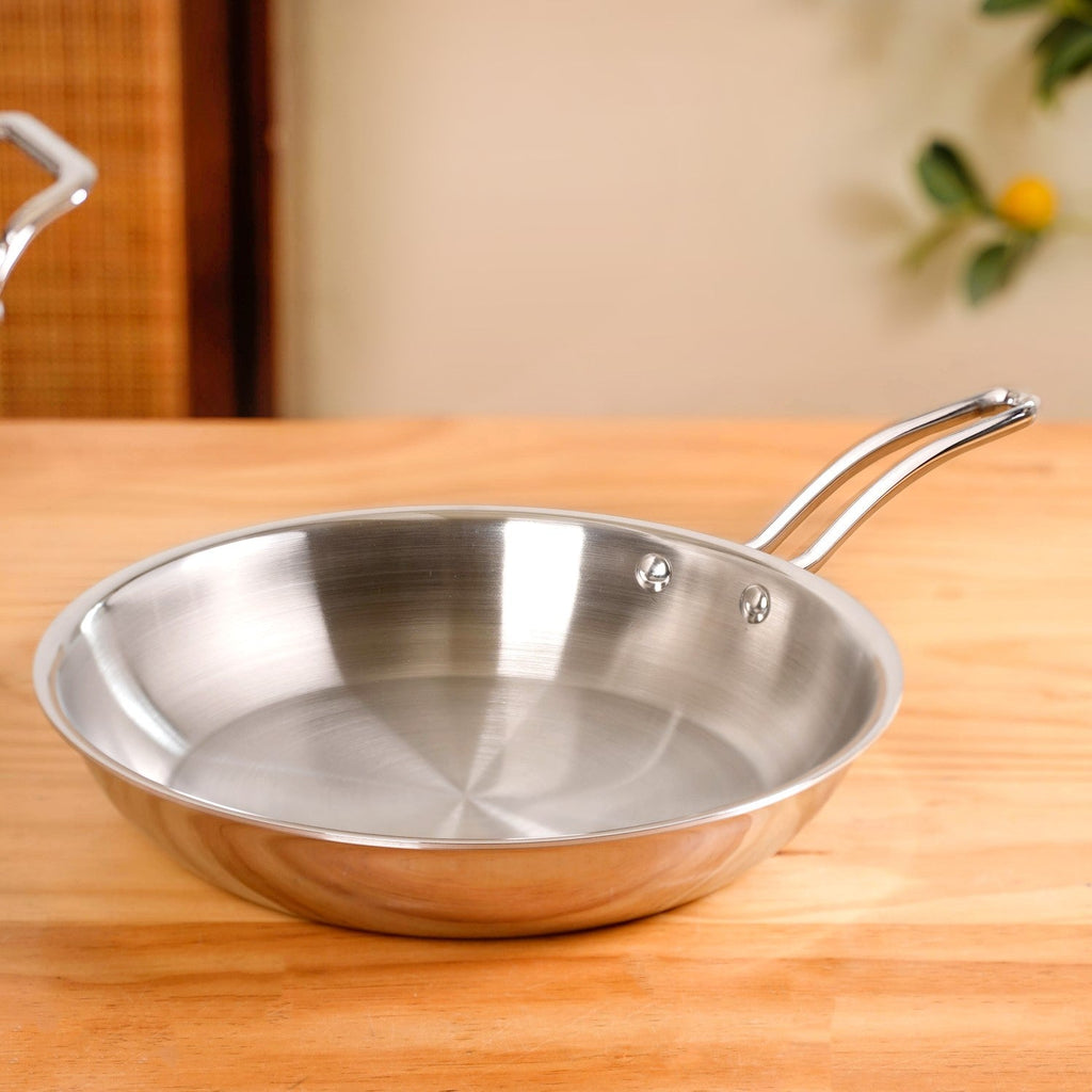 Heavy Bottom Tri Ply Stainless Steel Fry Pan 2000ml