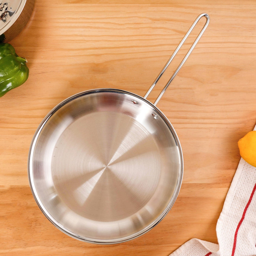 Heavy Bottom Tri Ply Stainless Steel Fry Pan 2000ml