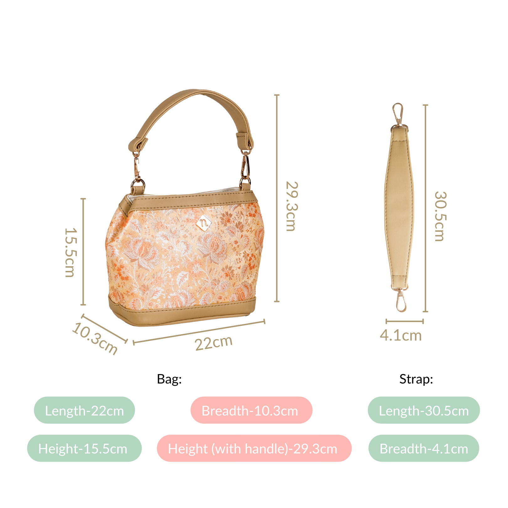 Eden Beige Bucket Bag For Women