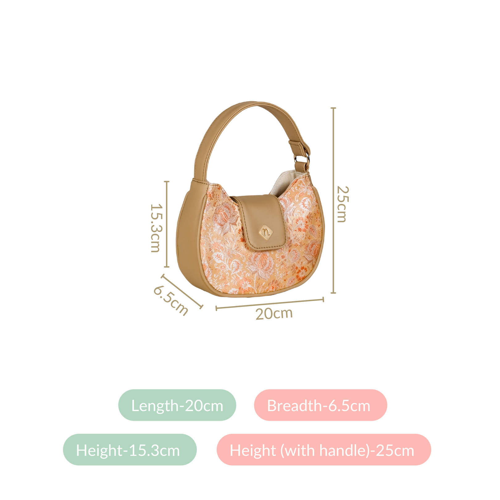 Eden Moon Handbag For Women Beige
