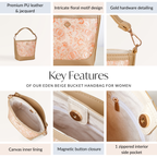 Eden Beige Bucket Handbag For Women