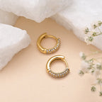 Diamond Huggie Hoop Earrings