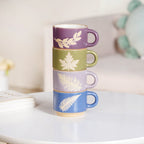 Fern Stackable Ceramic Cup Set Of 4 145ml
