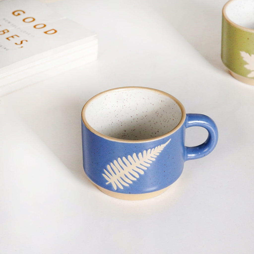 Fern Stackable Ceramic Cup Set Of 4 145ml