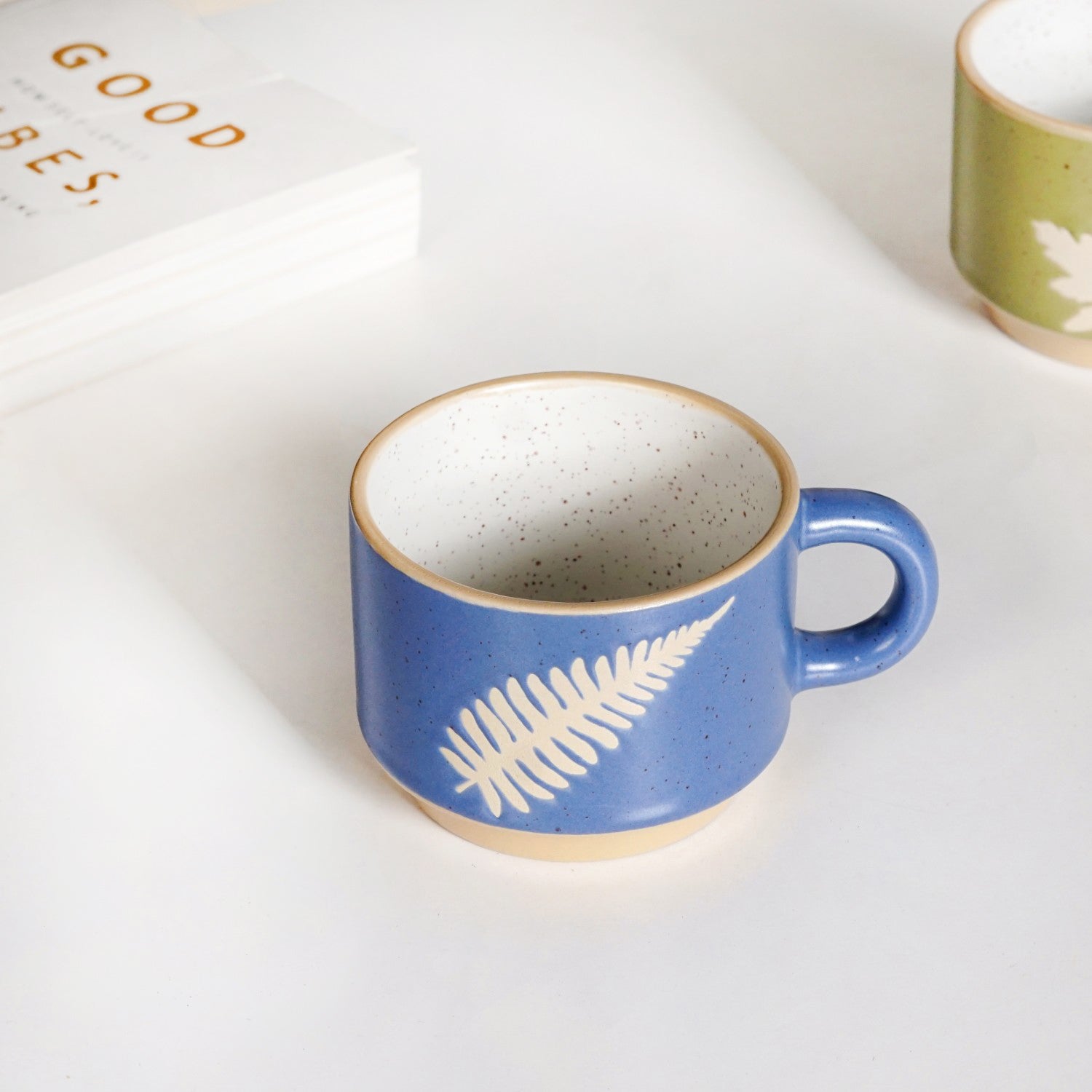 Fern Stackable Ceramic Cup Set Of 4 145ml