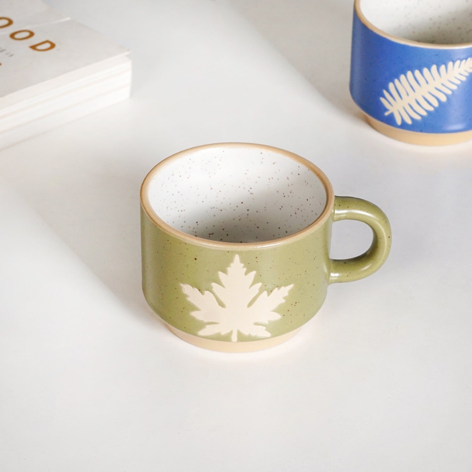 Fern Stackable Ceramic Cup Set Of 4 145ml