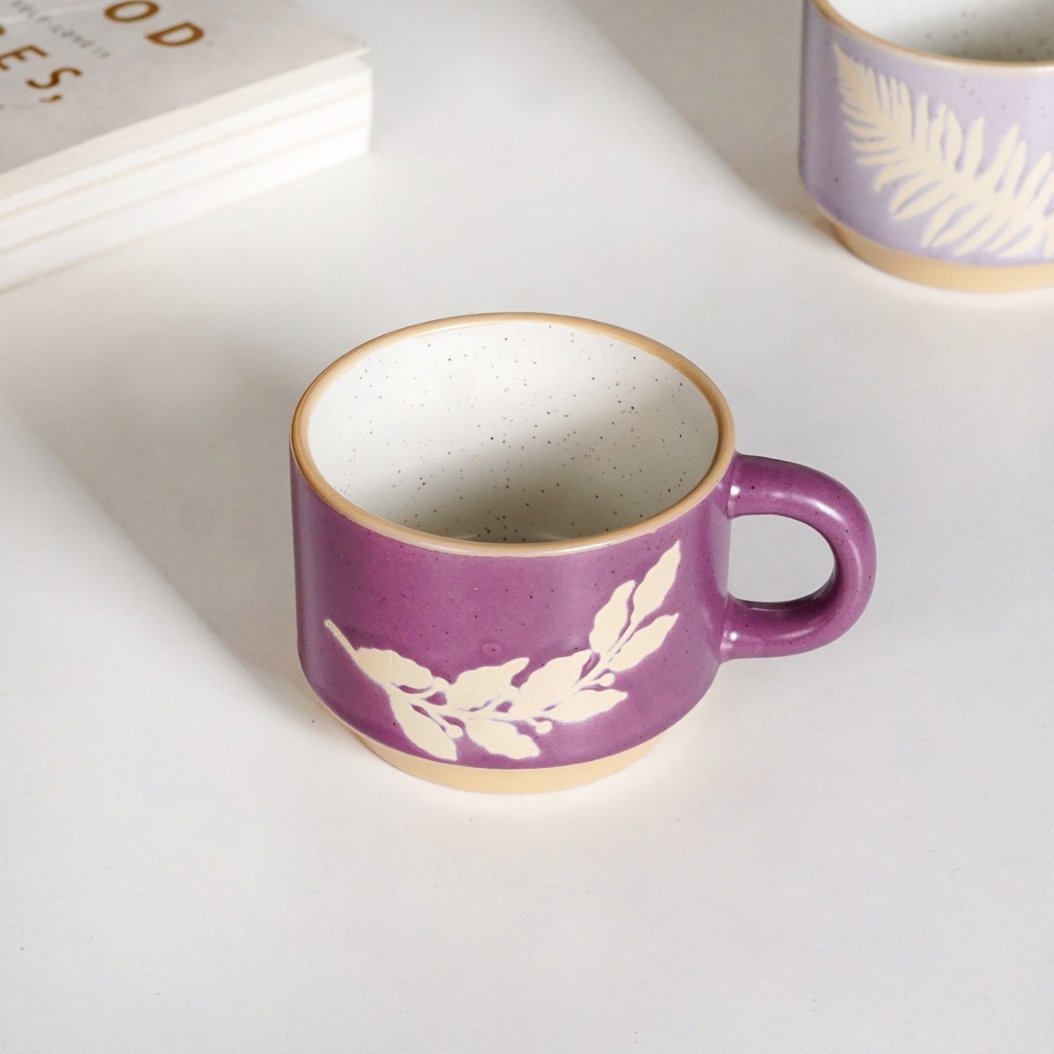 Fern Stackable Ceramic Cup Set Of 4 145ml