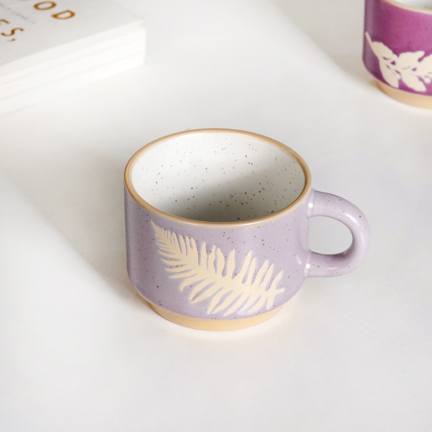 Fern Stackable Ceramic Cup Set Of 4 145ml