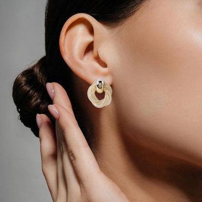 Fine Weave Chic Gold Knotted Earrings