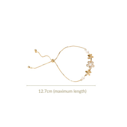 Floral Grace Gold Chain Bracelet