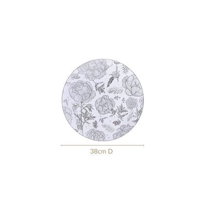 Floral Metallic Silver Table Mat Set Of 6