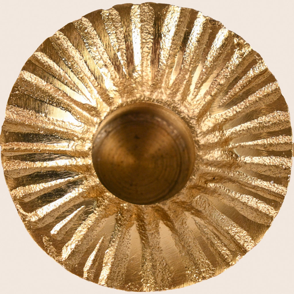 Metal Taper Candle Holder Set Of 2 Gold