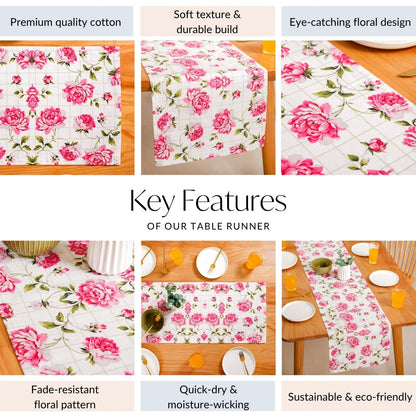 Floral Rouge Luxe 8 Seater Table Runner 265x36cm