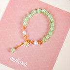 Crystal Charm Bracelet With Flowers Set Of 2