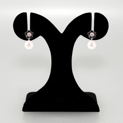 Floral Pearl Drop Earrings