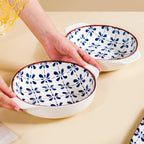 Blue Flower Serving Bowl Set Of 2 1000ml
