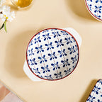 Blue Flower Serving Bowl Set Of 2 1000ml