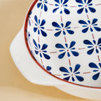 Blue Flower Serving Bowl Set Of 2 1000ml