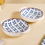 Blue Flower Serving Bowl Set Of 2 1000ml