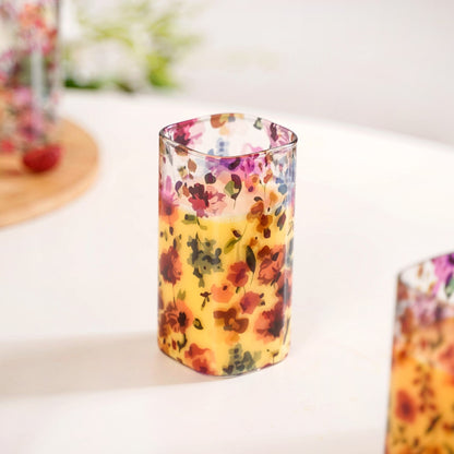 Garden Rose Printed Glass Tumbler Set Of 4 340ml