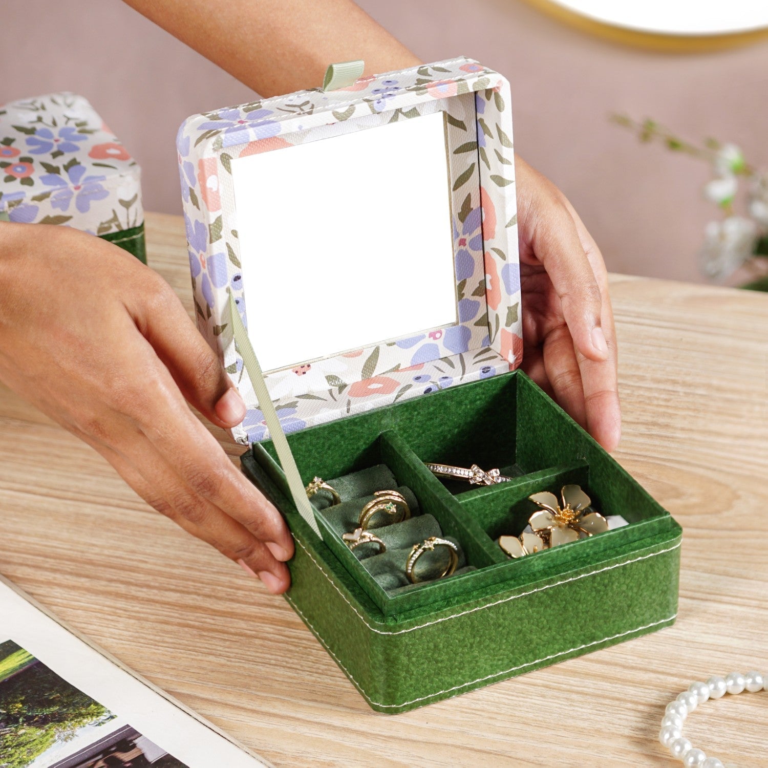 Florina Multi Section Jewellery Box With Mirror