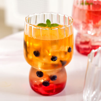 Fluted Borosilicate Glass Tumblers Set Of 4 460ml