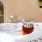 Fluted Glass Creamer Coffee Jug Set Of 2 375ml