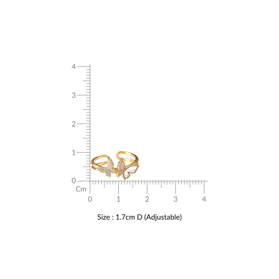 Flutter Duo Gold Butterfly Ring