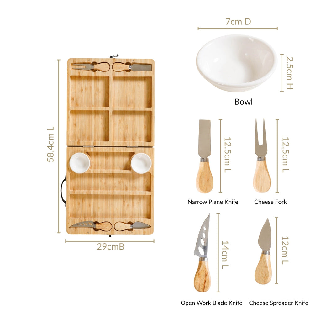Foldable Trending Charcuterie Board Set With Bowls And Knives 22inch