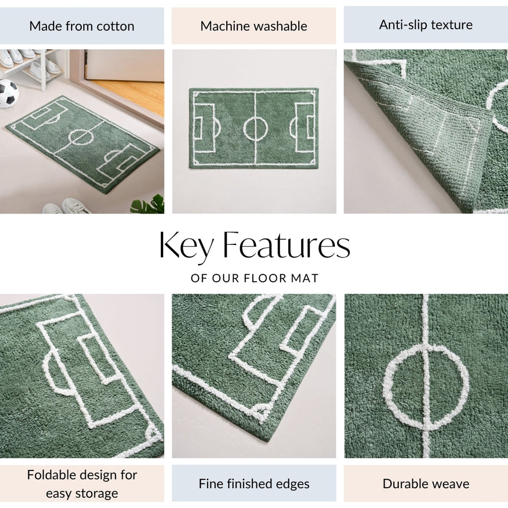 Football Field Anti Slip Cotton Floor Mat 84x57cm