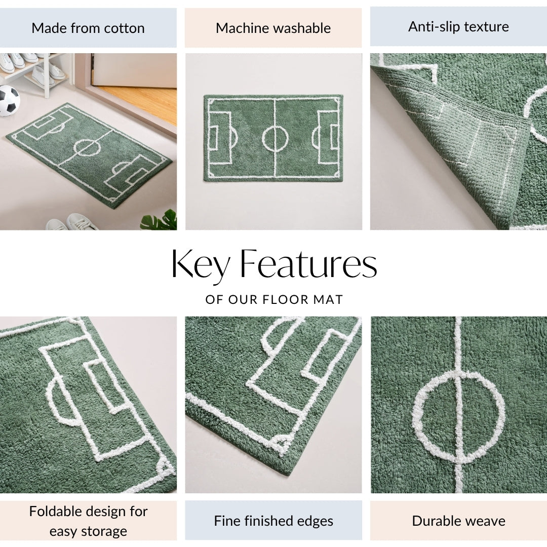 Football Field Anti Slip Cotton Floor Mat 84x57cm