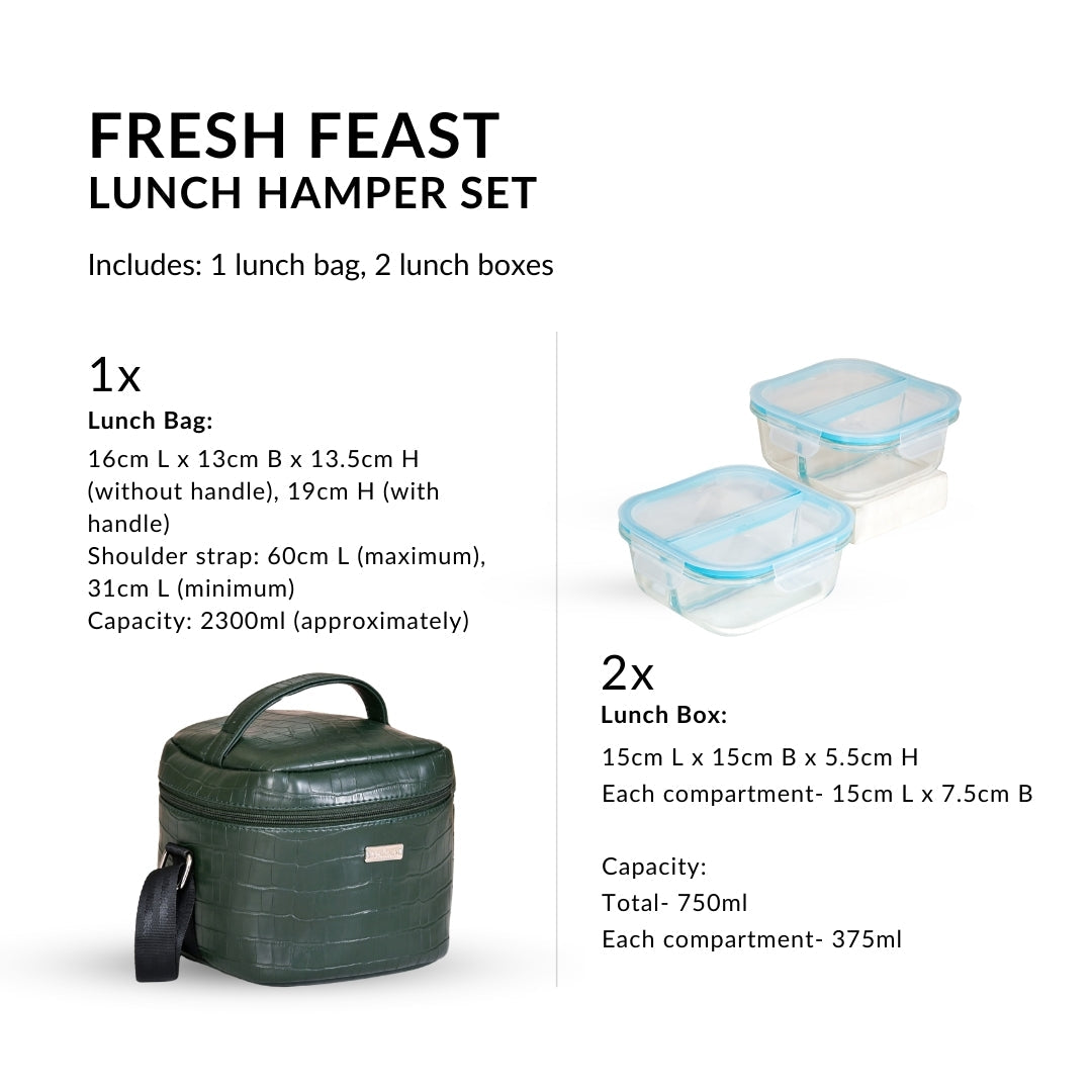 Fashion Forward Lunch Bag Lunch Box Set Green