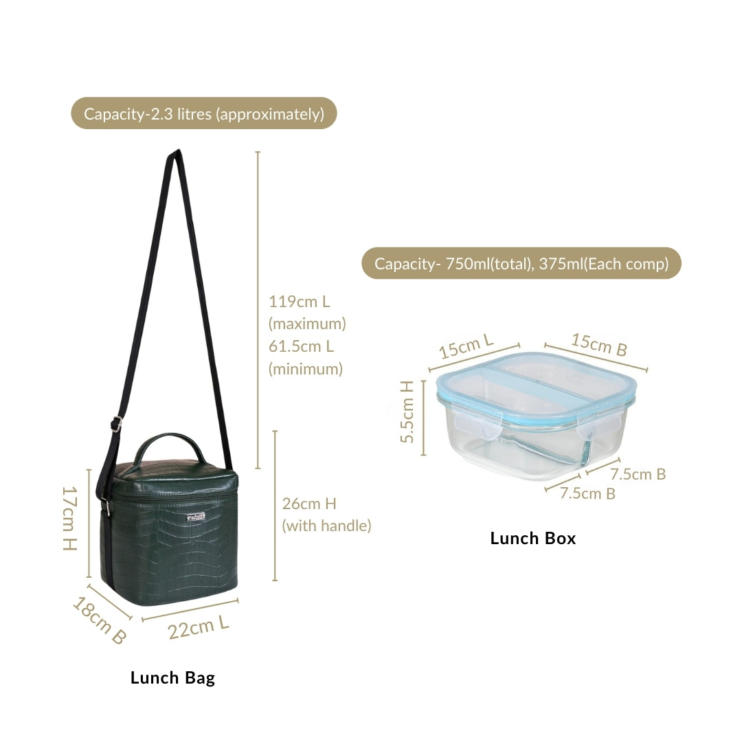 Fashion Forward Lunch Bag Lunch Box Set Green