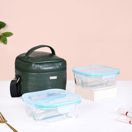 Fashion Forward Lunch Bag Lunch Box Set Green