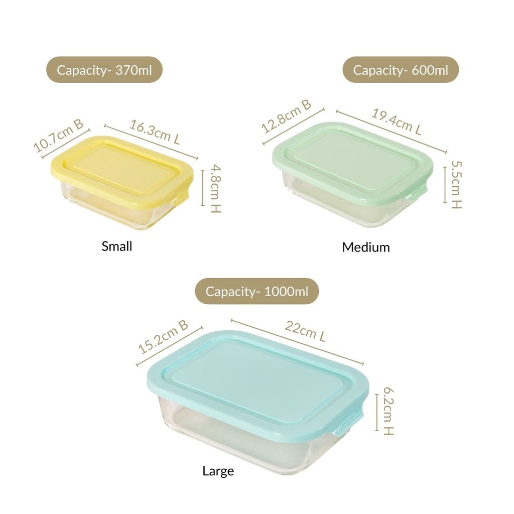 Freshlock Meal Prep Rectangular Storage Box Set Of 3