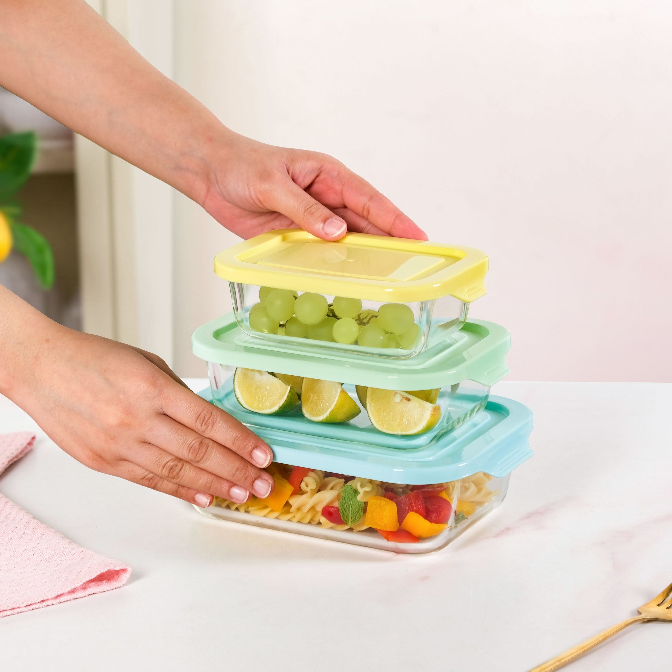 Freshlock Meal Prep Rectangular Storage Box Set Of 3