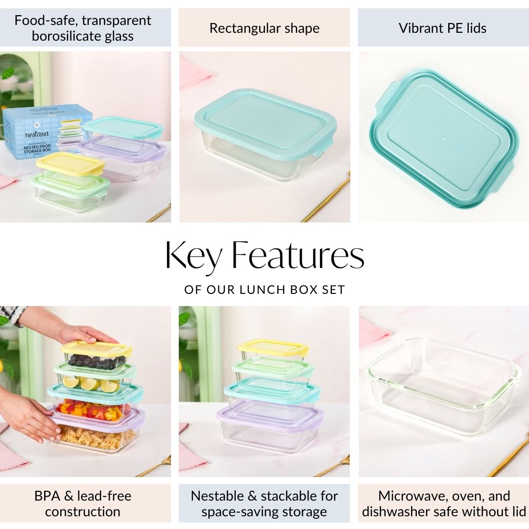 Freshlock Meal Prep Rectangular Storage Box Set Of 4