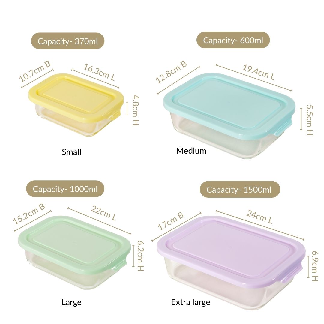 Freshlock Meal Prep Rectangular Storage Box Set Of 4
