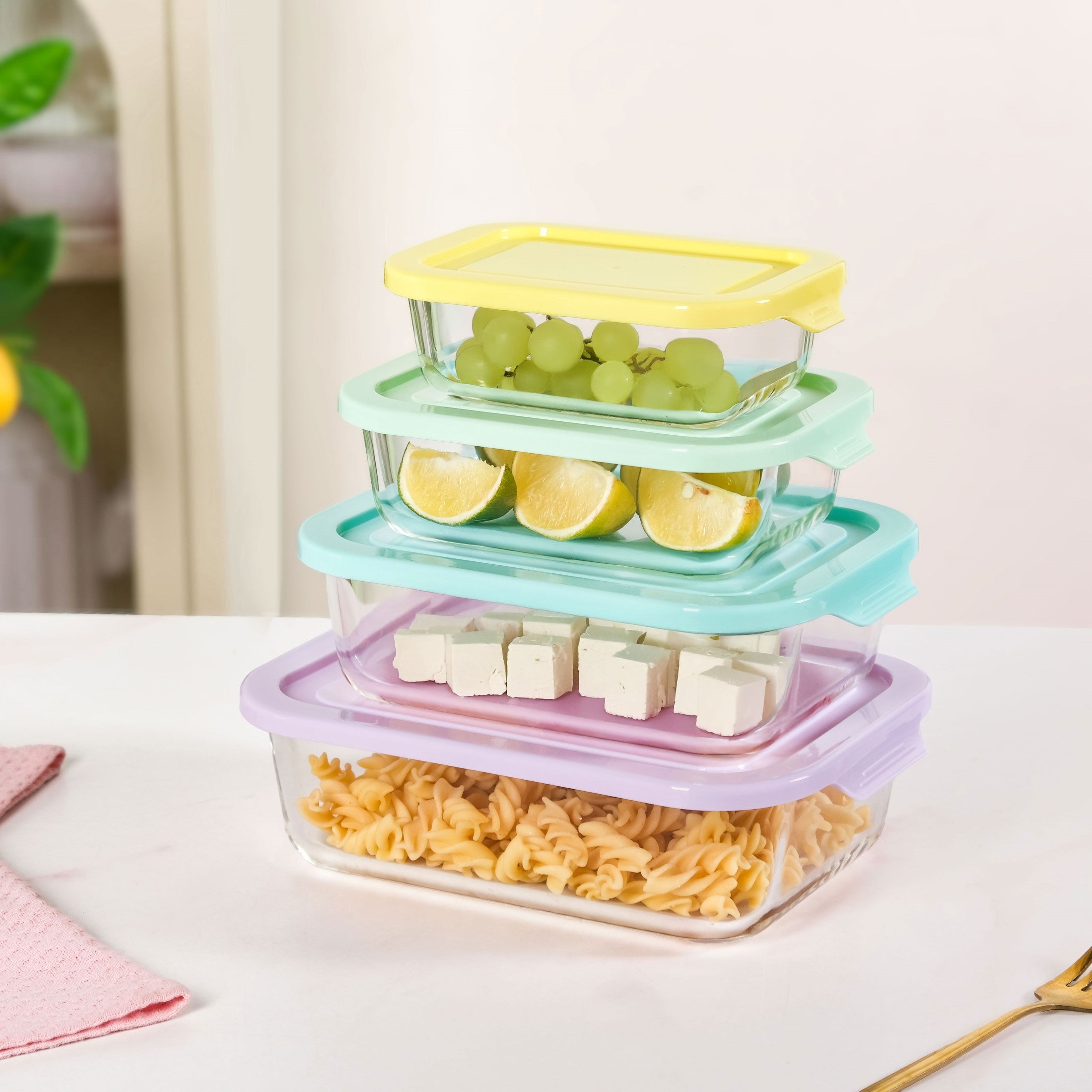 Freshlock Meal Prep Rectangular Storage Box Set Of 4