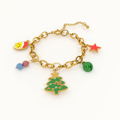 Christmas Charm Golden Bracelet