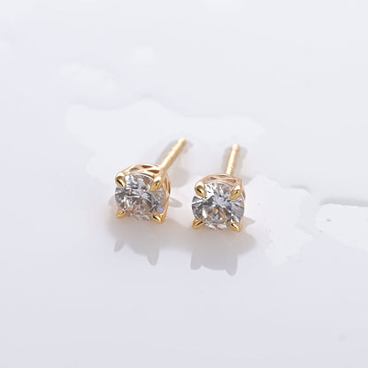 Round Brilliant Cut Diamond Stud Earrings