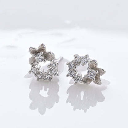 Weiss Wreath Stud Earrings- 925 Silver